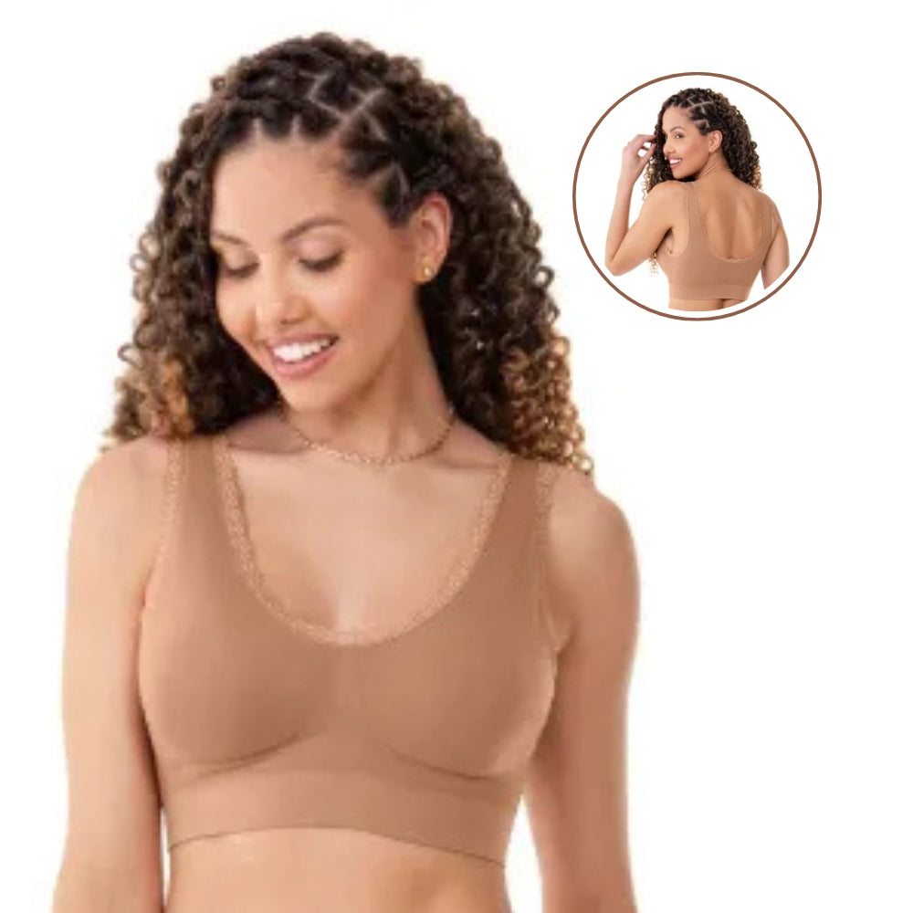 Sutiã Top com Renda e Bojo Removível Alças Largas, Conforto e Sustentação