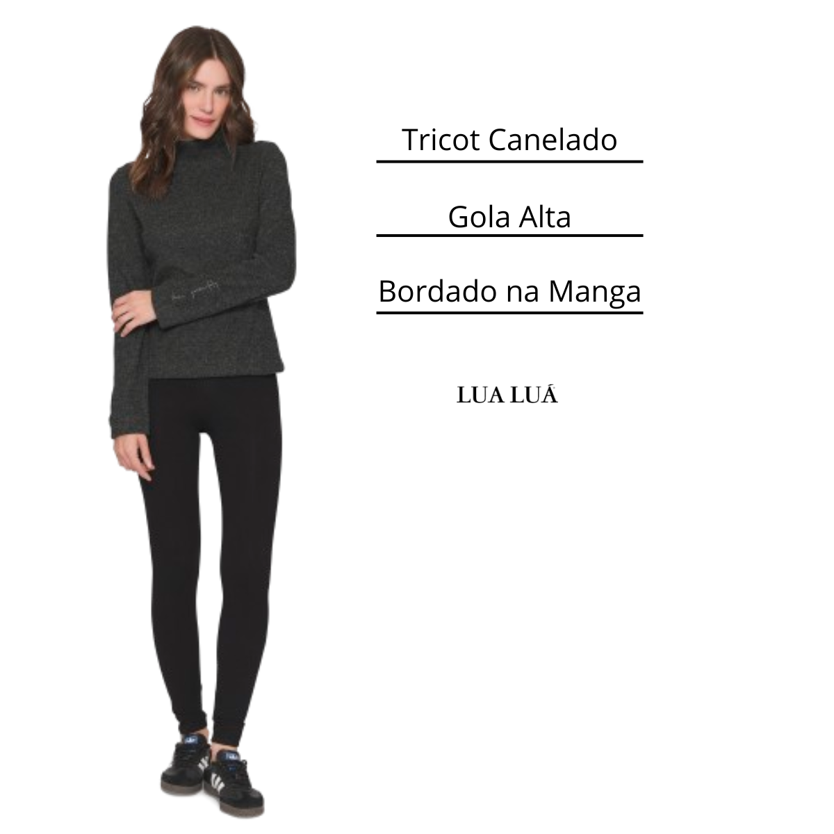 Blusa Básica Feminina Manga Longa Comfy Lua Luá