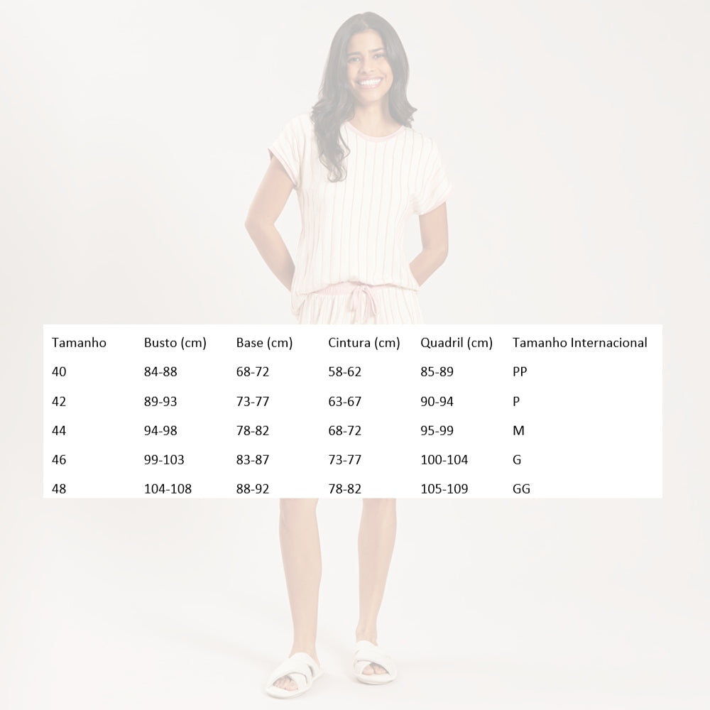 Pijama Feminino Curto de Visco em Linho Conforto e Sofisticação para Dormir Bem