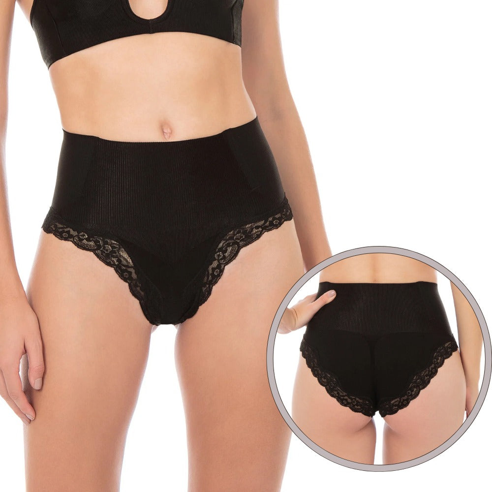 Calcinha Shades Cintura Média Tecido Duplo na Região da Barriguinha com Efeito Modelador Imediato