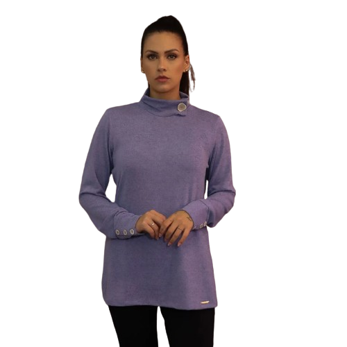 Blusa Feminina com Detalhes no Punho e Super Quentinha