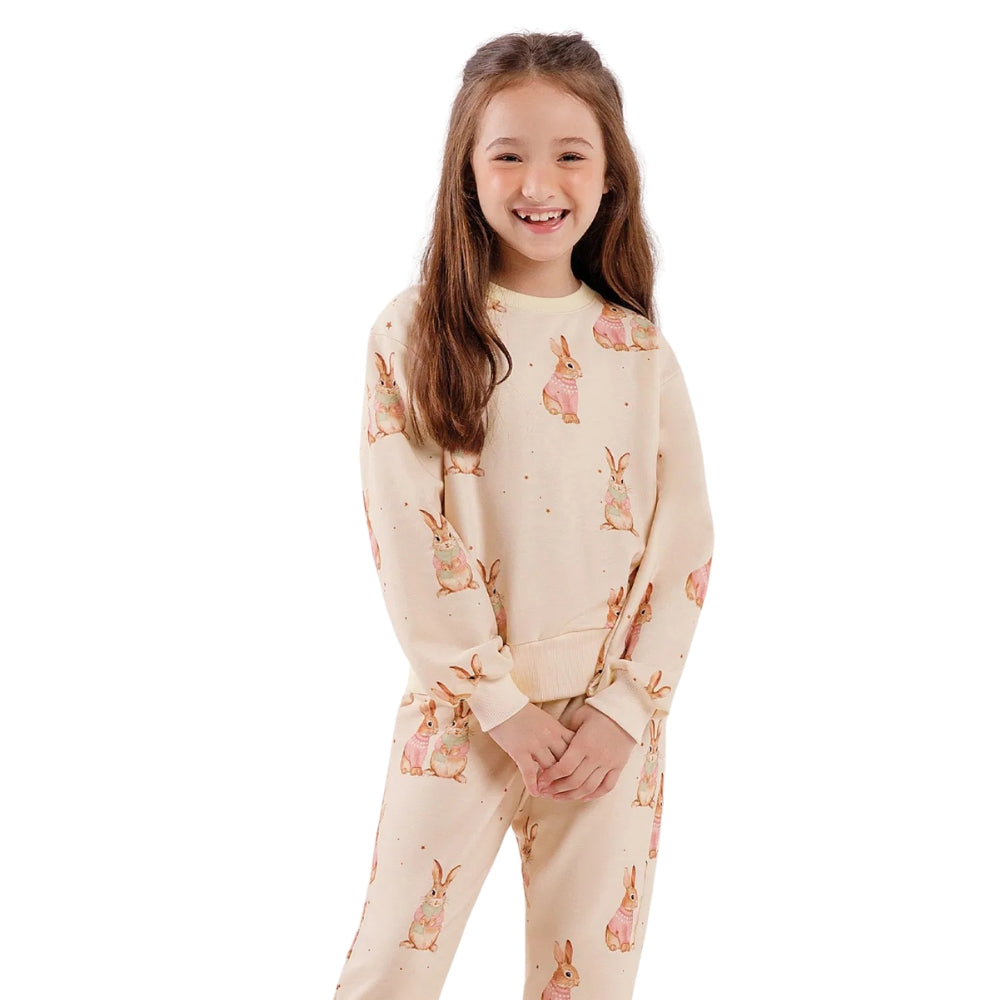 Pijama Infantil Feminino Manga Longa com Calça