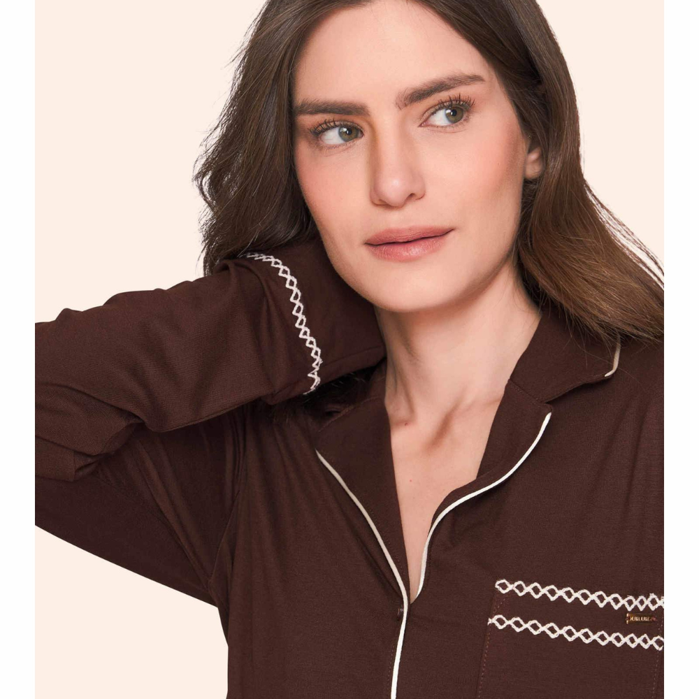 Pijama Aberto Feminino Chic Harmony em Viscolycra - Lua Luá