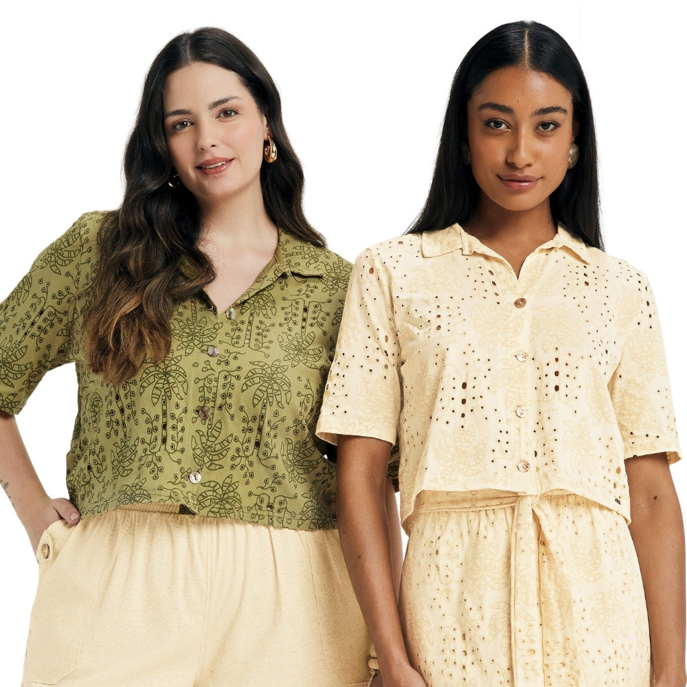 Blusa em Meia Malha de Algodão Devorê