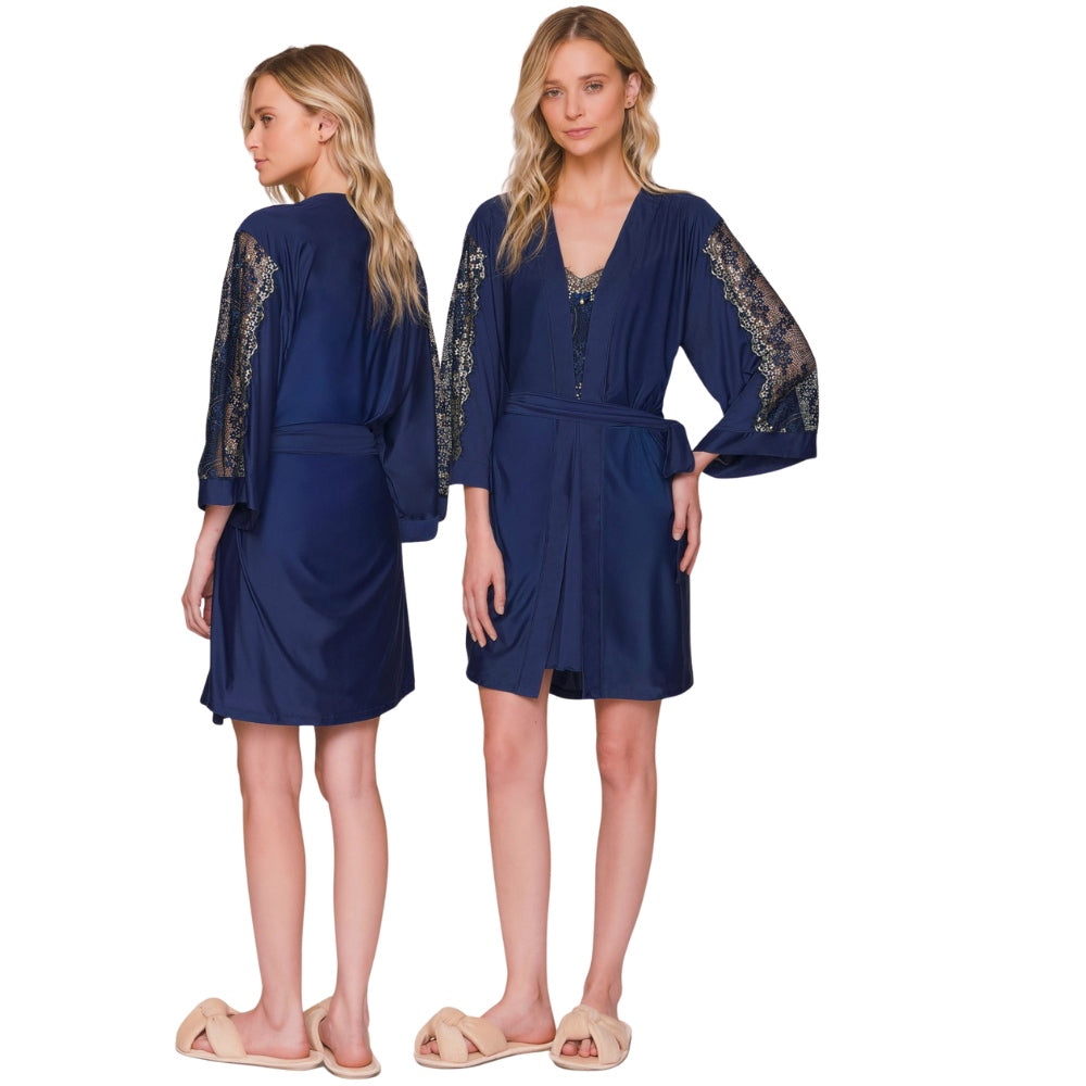 Chambre Feminino Curto Lunor com Renda e Amarração em Poliamida