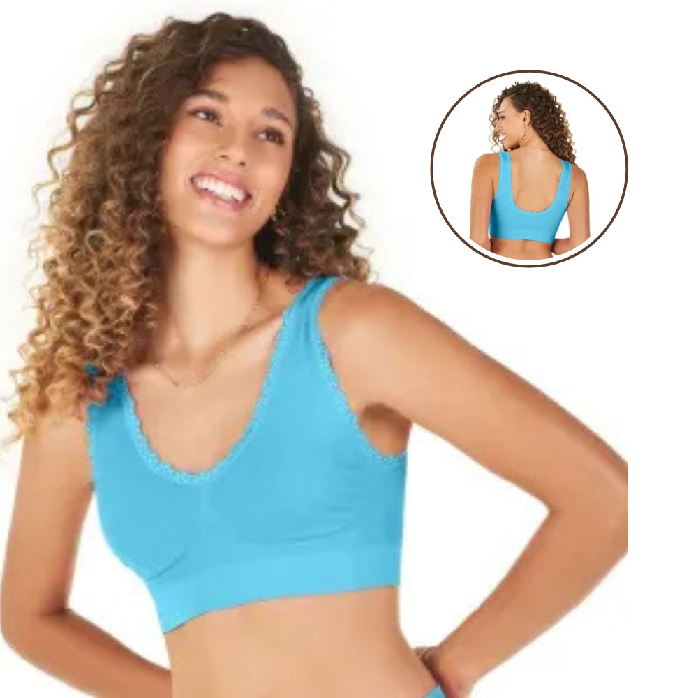 Sutiã Top com Renda e Bojo Removível Alças Largas, Conforto e Sustentação