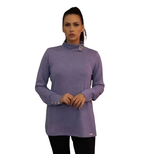 Blusa Feminina com Detalhes no Punho e Super Quentinha