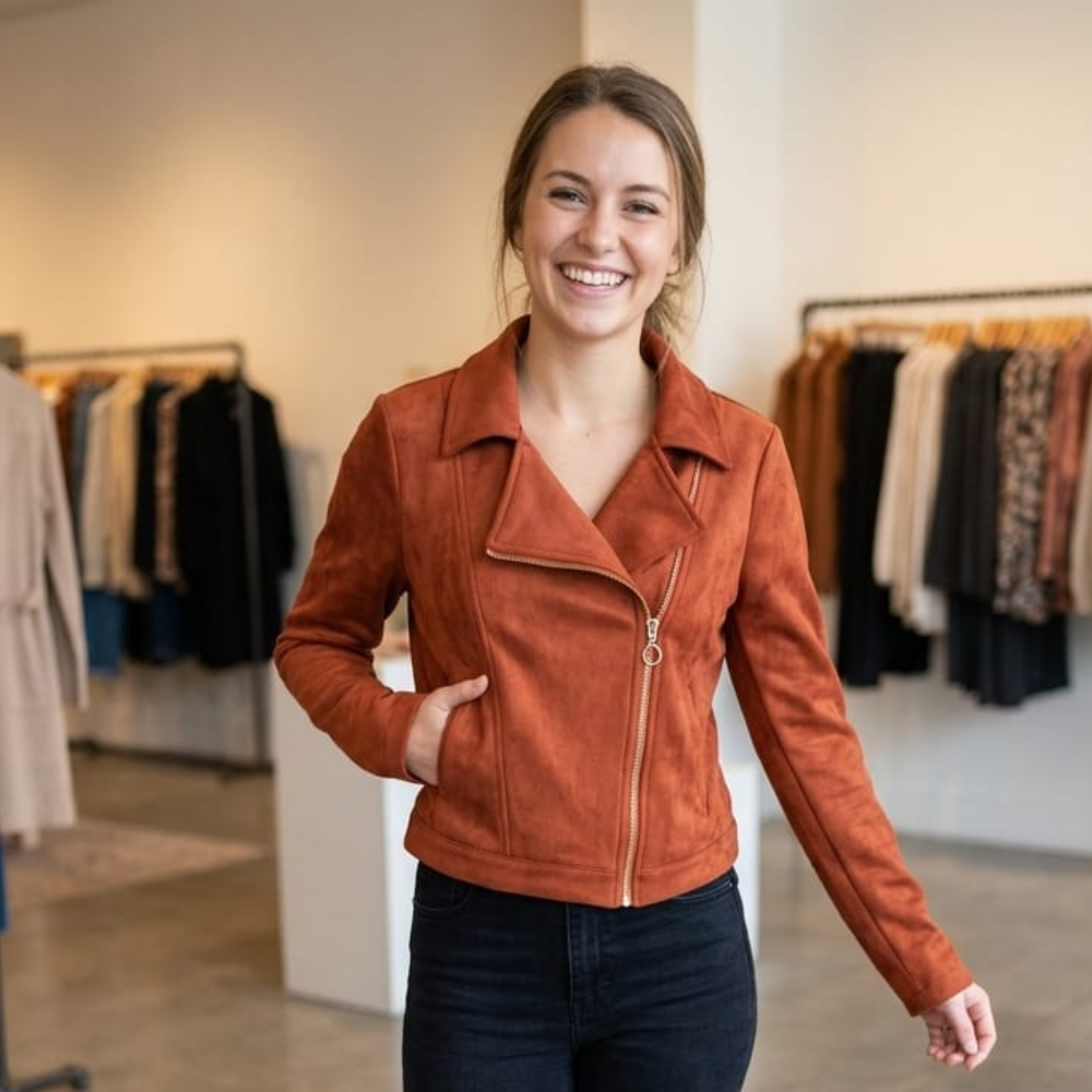 Jaqueta Feminina em Suede