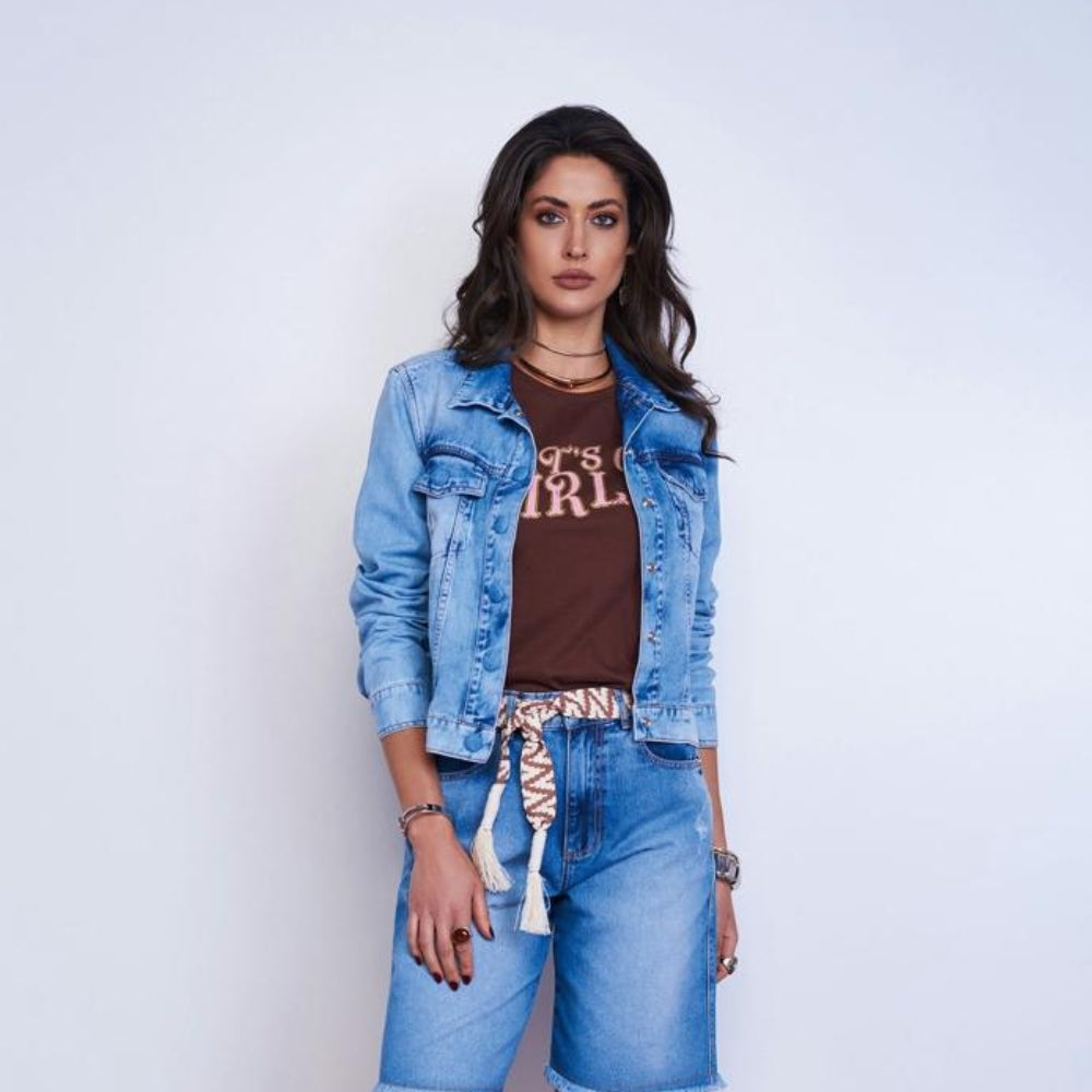 Jaqueta Feminina Basic Blue  Praticidade para o Dia a Dia