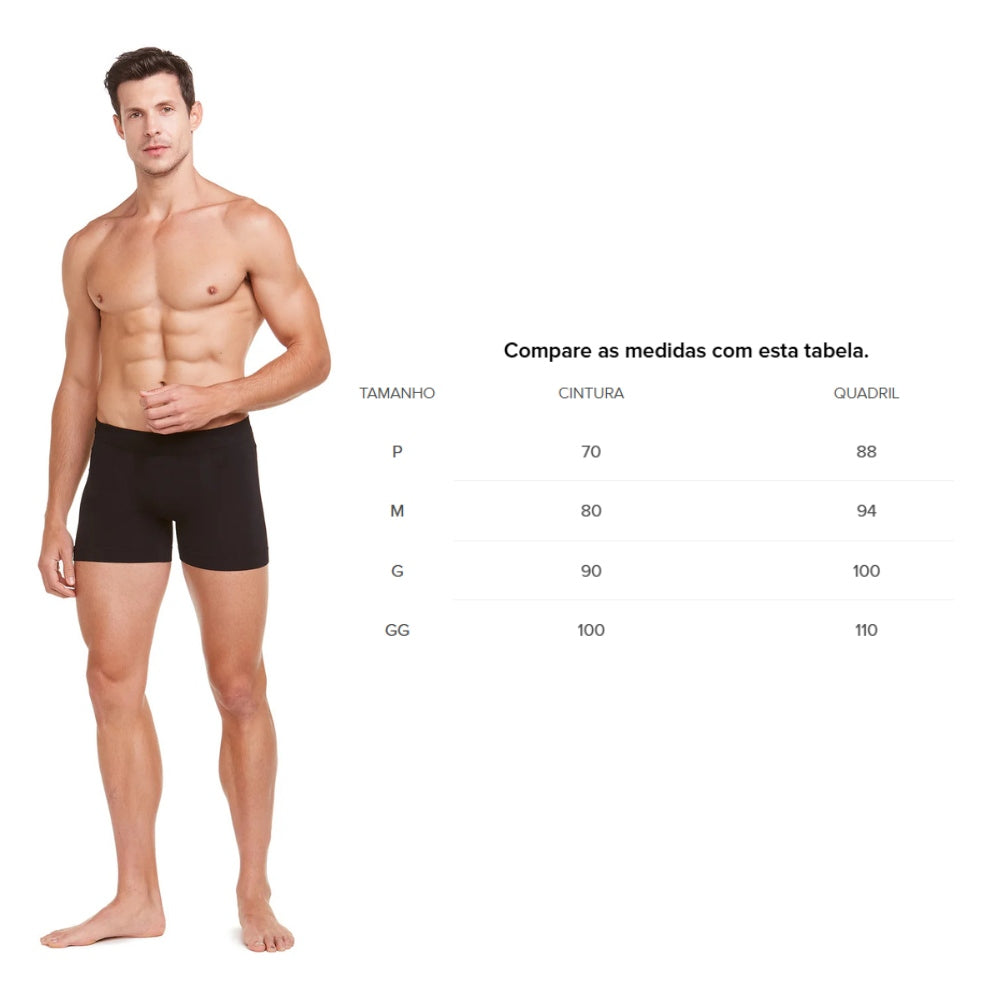 Cueca Boxer Microfibra Sem Costura Ajuste Perfeito não Forma Bolinhas
