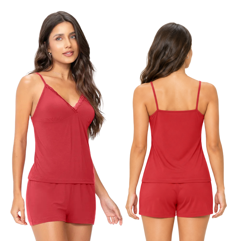 Pijama Feminino Blusa de Alça e Shorts em Viscose | Zee Rucci