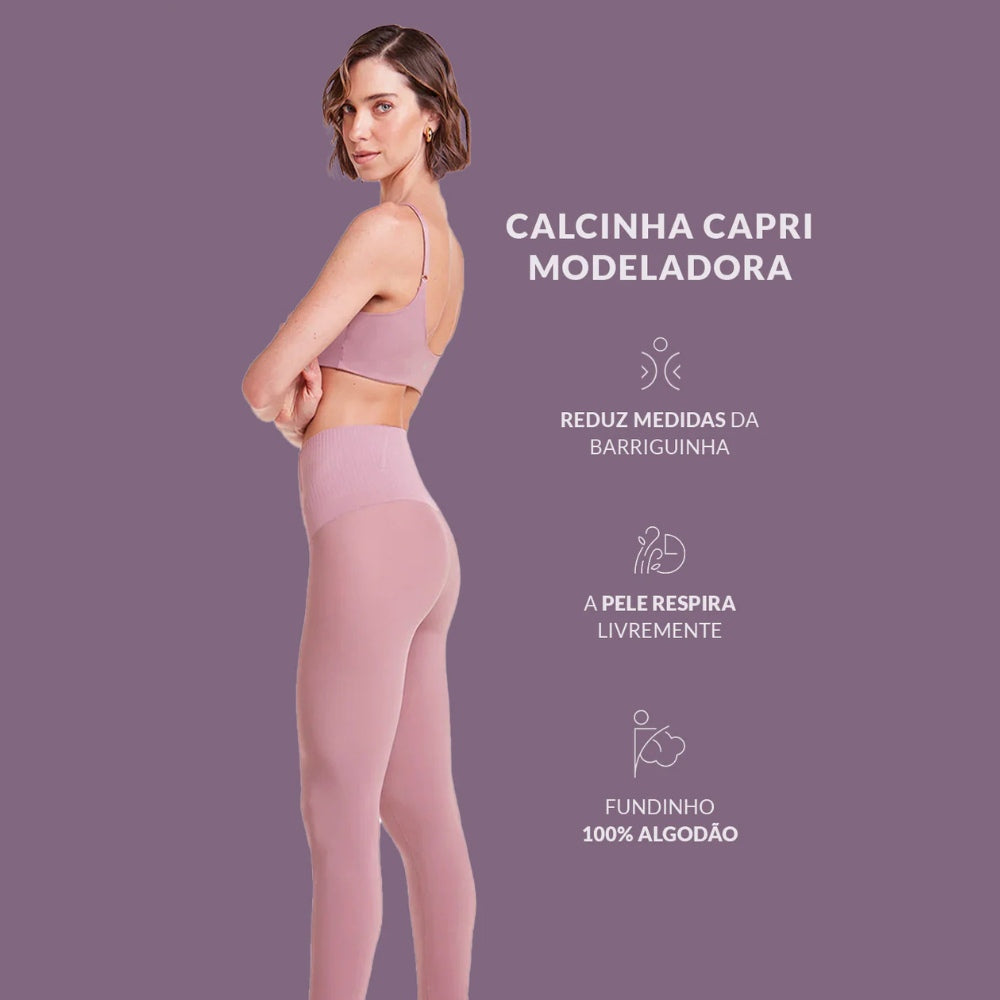 Calça Capri Modeladora Segunda Pele e Reduz Medidas na Região da Barriguinha
