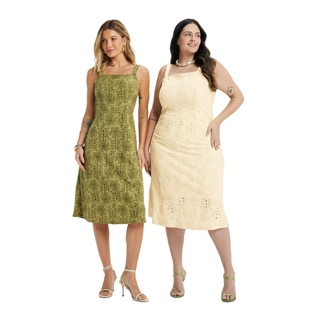 Vestido em Meia Malha de Algodão Devorê