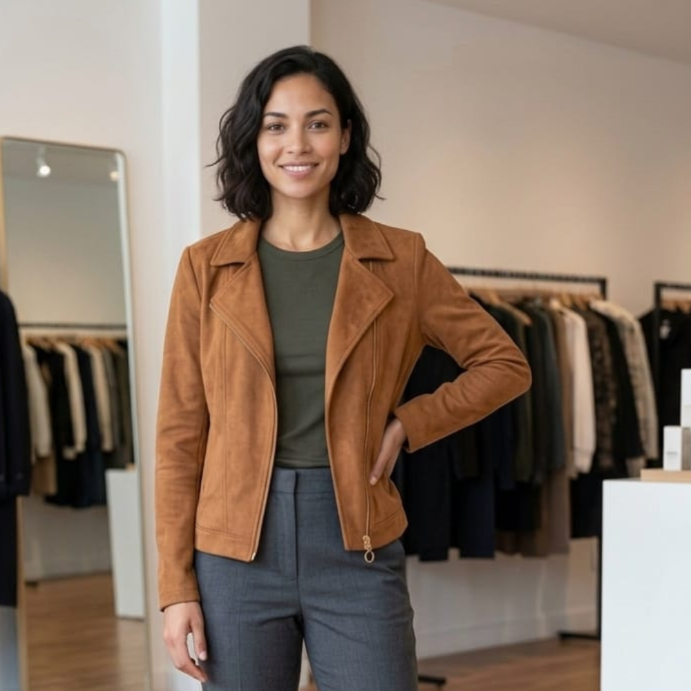 Jaqueta Feminina em Suede