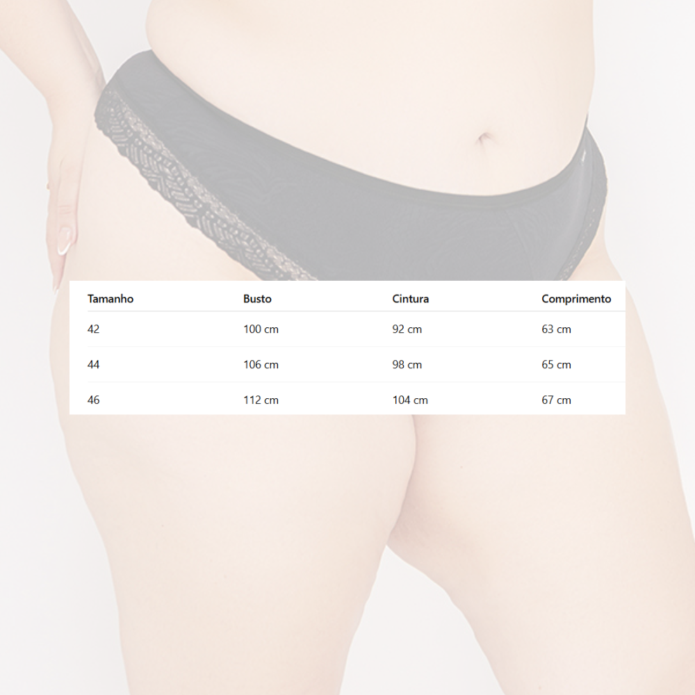 Calcinha Plus Size Tanga Brasileira com Renda