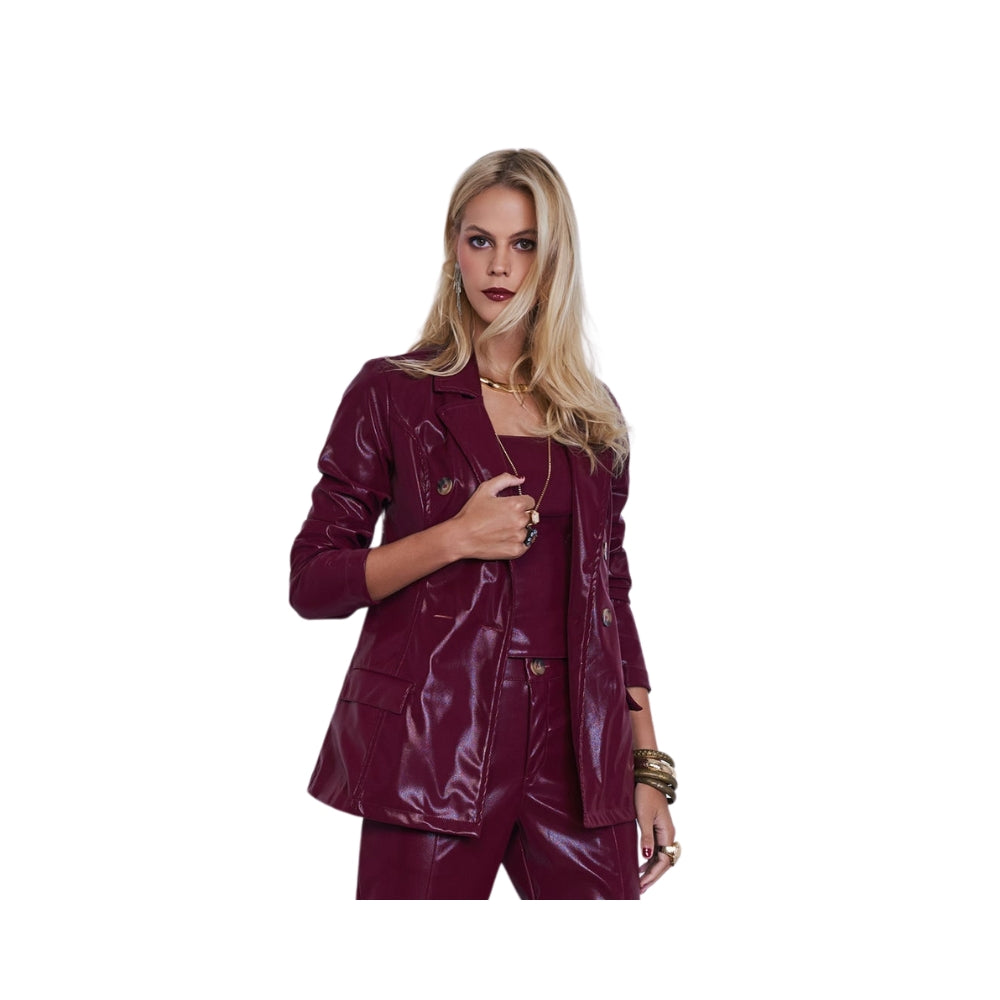 Blazer Feminino em Courino Estilo Sofisticado e Atemporal