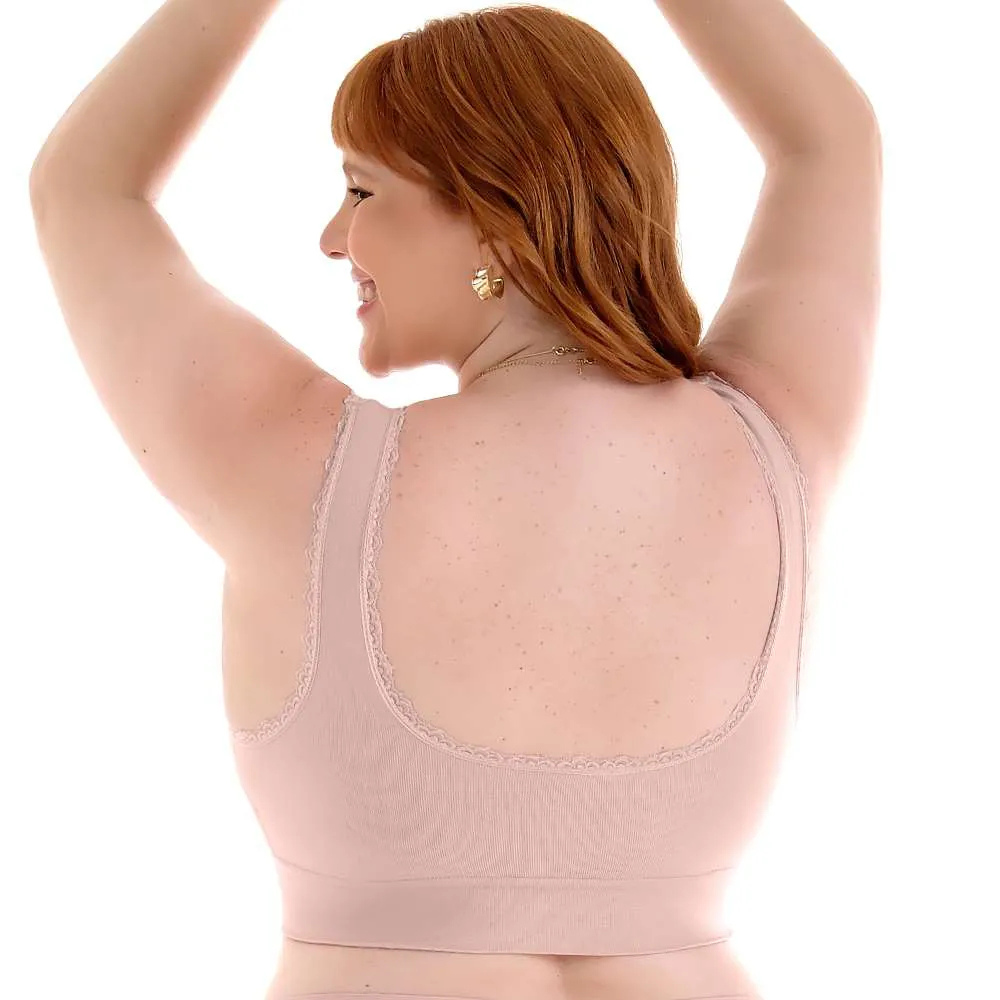 Sutiã Top Plus Size com Bojo Removível em Renda Sem Costura | Zee Rucci