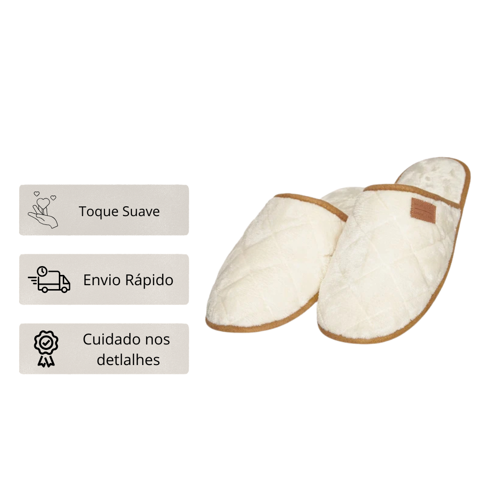Chinelo de Pano Feminino Slider Texturizada em Plush Velvet