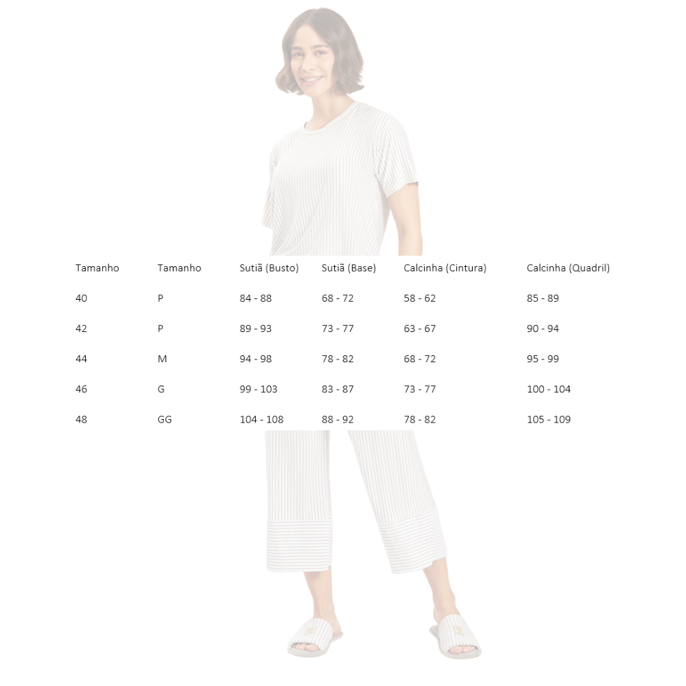 Pijama Feminino Manga Curta com Pantacourt em Viscose