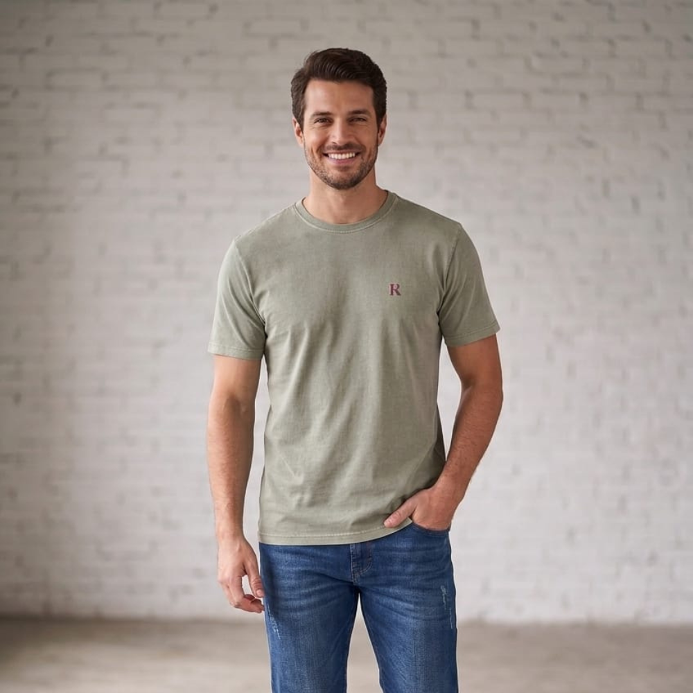 Camiseta Básica Masculina 100% Algodão