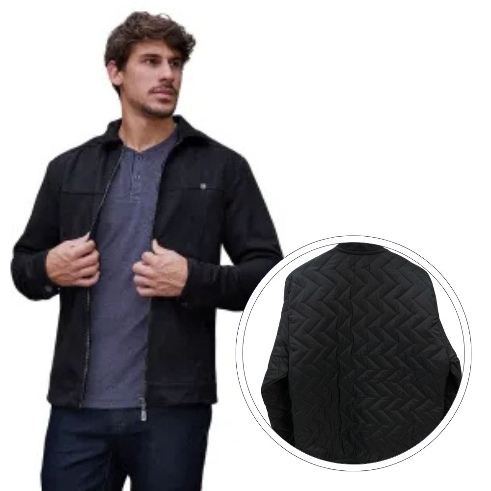 Jaqueta Masculina com Zíper e Isolamento Eficiente para Diversas Ocasiões
