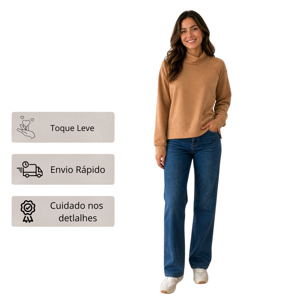 Blusão Feminino Comfy Tecido Macio