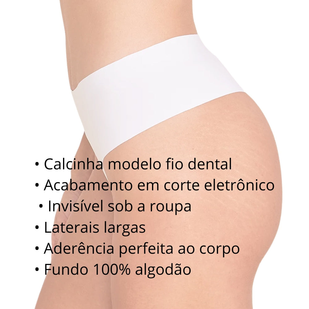 Calcinha Fio Dental Laterais Largas Em Microfibra