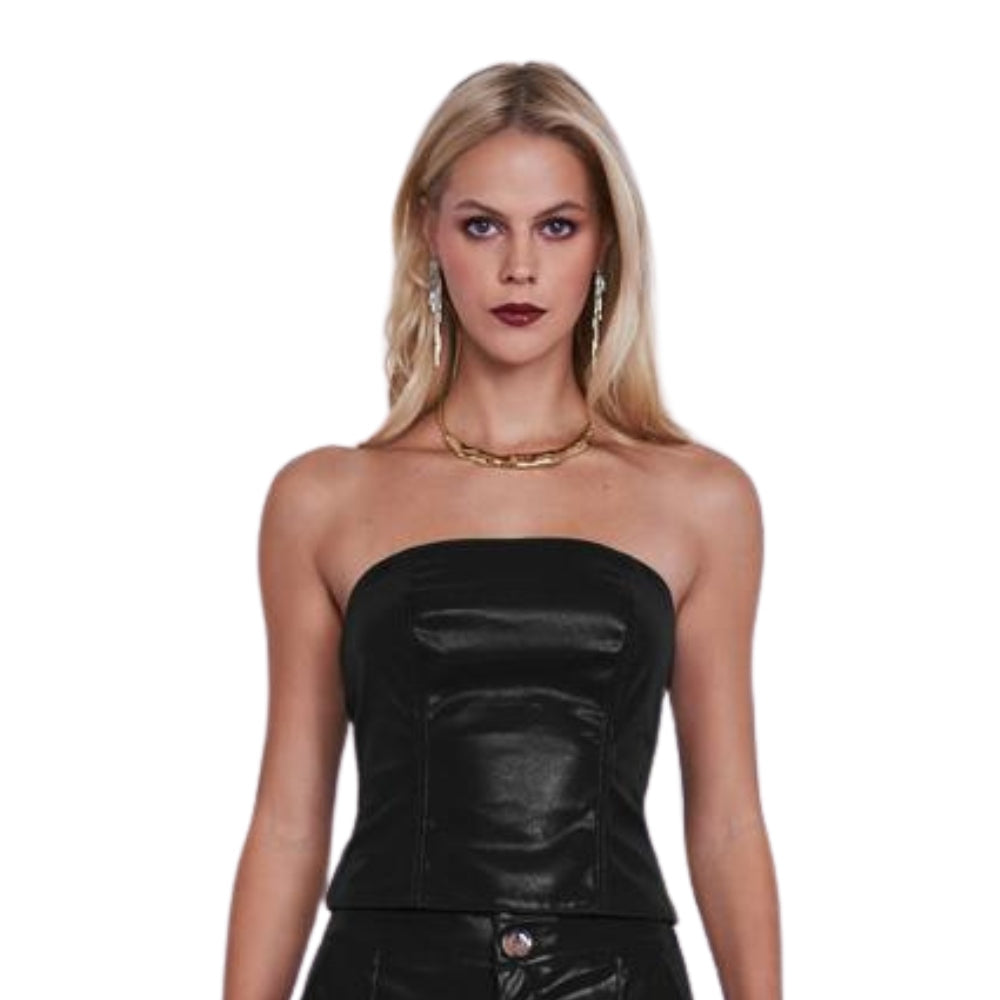 Cropeed Top Feminino em Courino Estilo Sofisticado e Atemporal