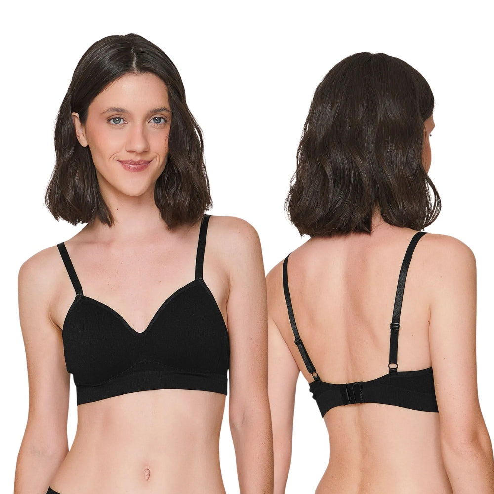 Top Meia Taça com Bojo Fixo, Alças Reguláveis e Fecho Ajustável nas Costas Seamless