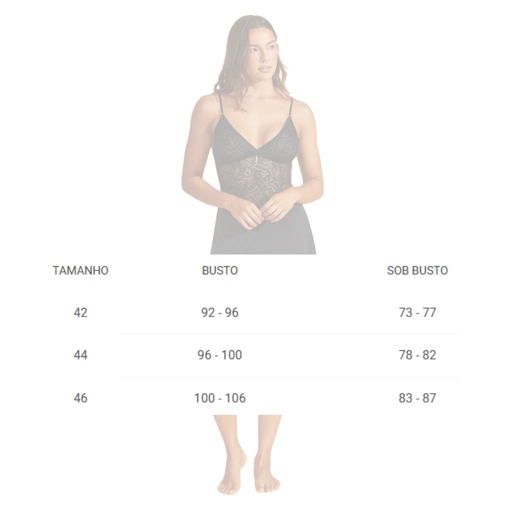 Camisola de Microfibra e Renda Samambaia com Alças Finas