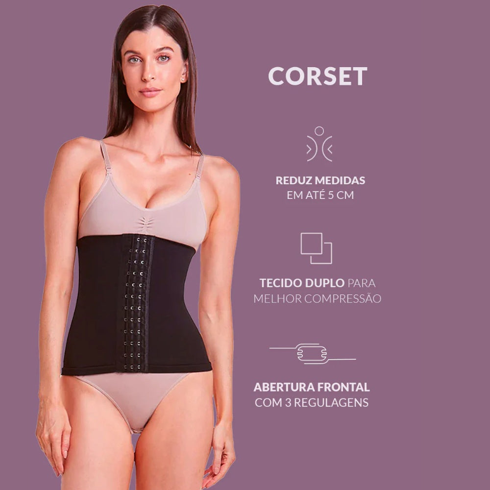 Corset de Alta Compressão: Reduza até 7cm e Valorize sua Cintura