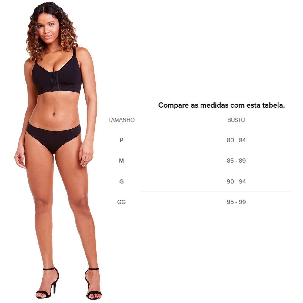Sutiã Fecho Frontal e Dupla Sustentação e Tratamento Hidrófilo