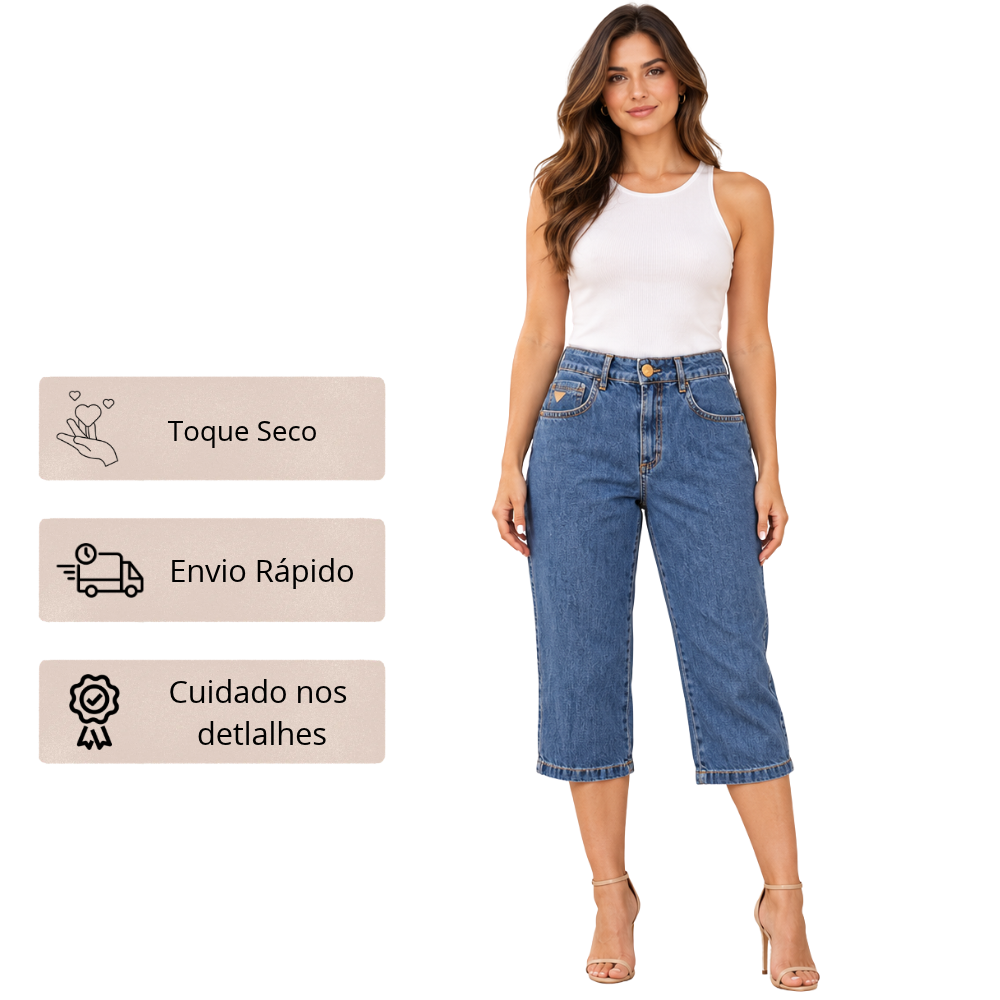 Calça Feminina Capri 100% Algodão | Ilícito