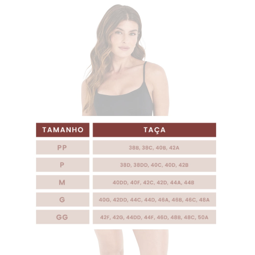 Sutiã Sutop® com Bojo sem Aro Decote Quadrado e Alças Finas
