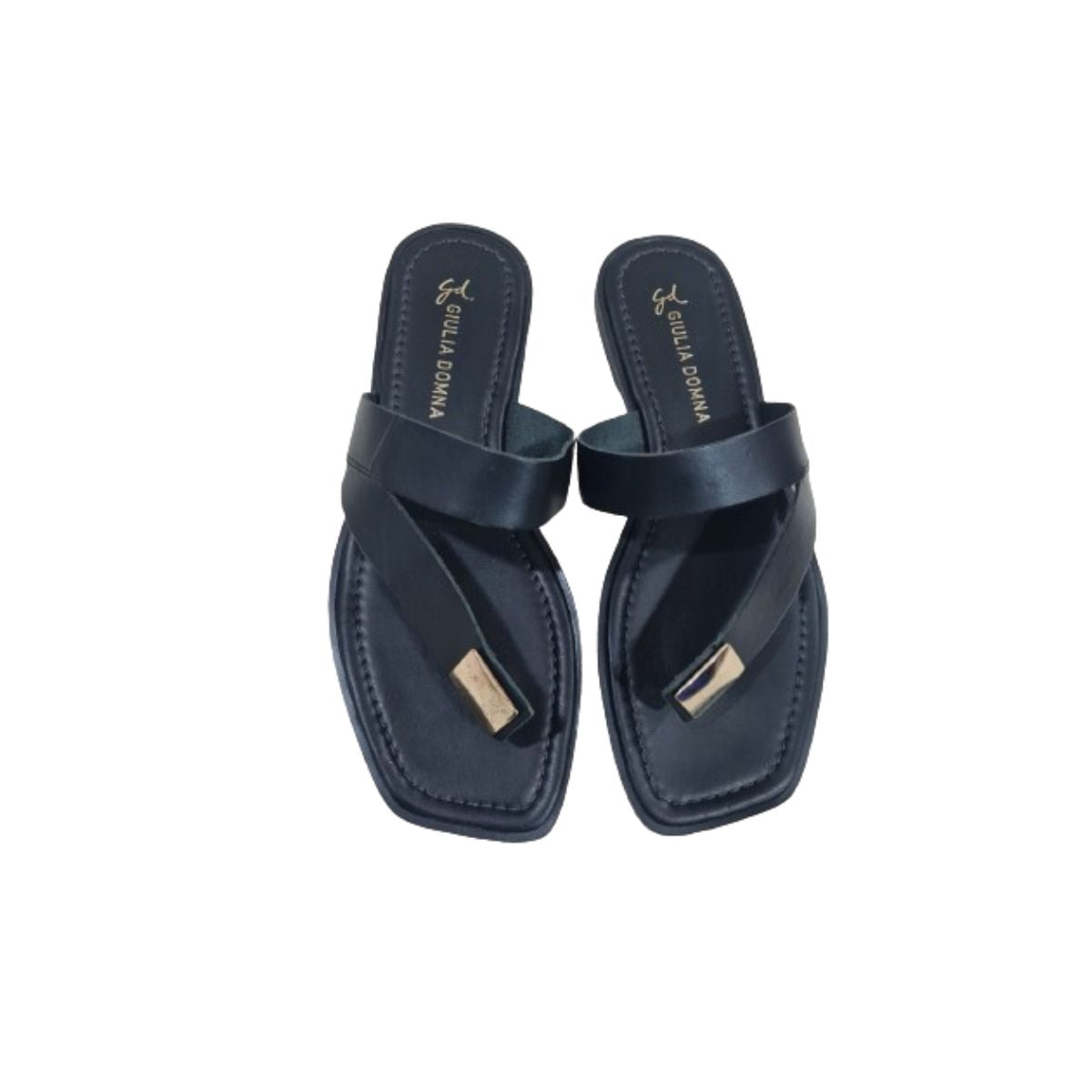 Chinelo Sandália Stone Preto Giulia Domna