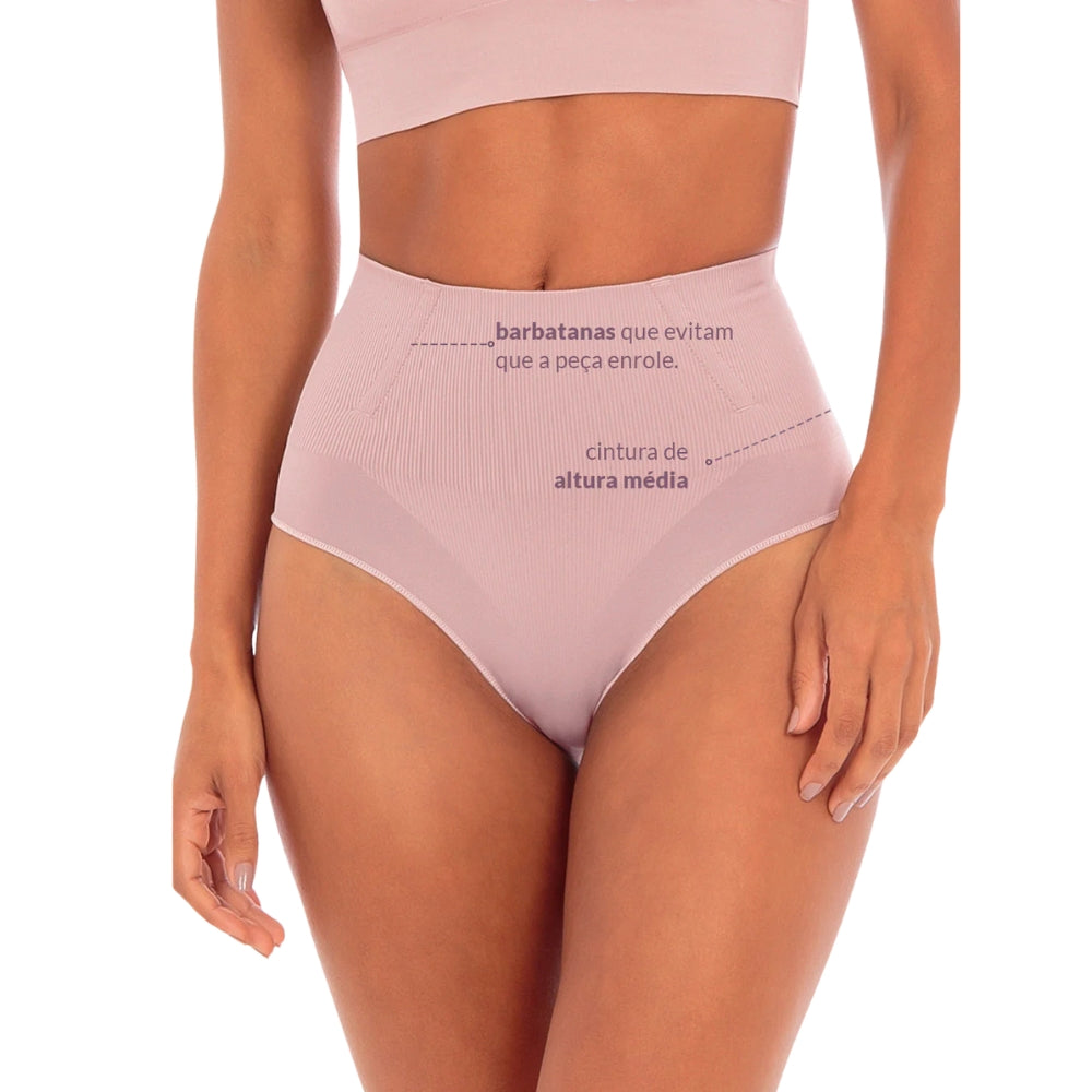 Calcinha Skin Modeladora Cintura Média Reduz Medidas