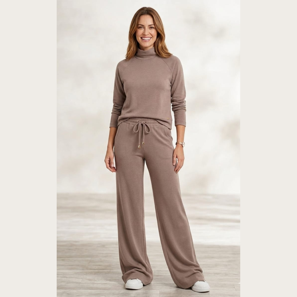 Conjunto Abrigo Feminino Flanelado Comfy