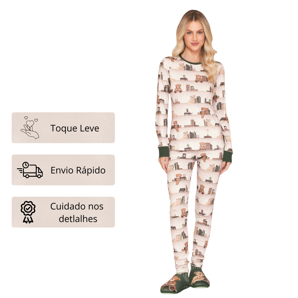 Pijama Slim Feminino All Print BB Moment em Sublime Touch