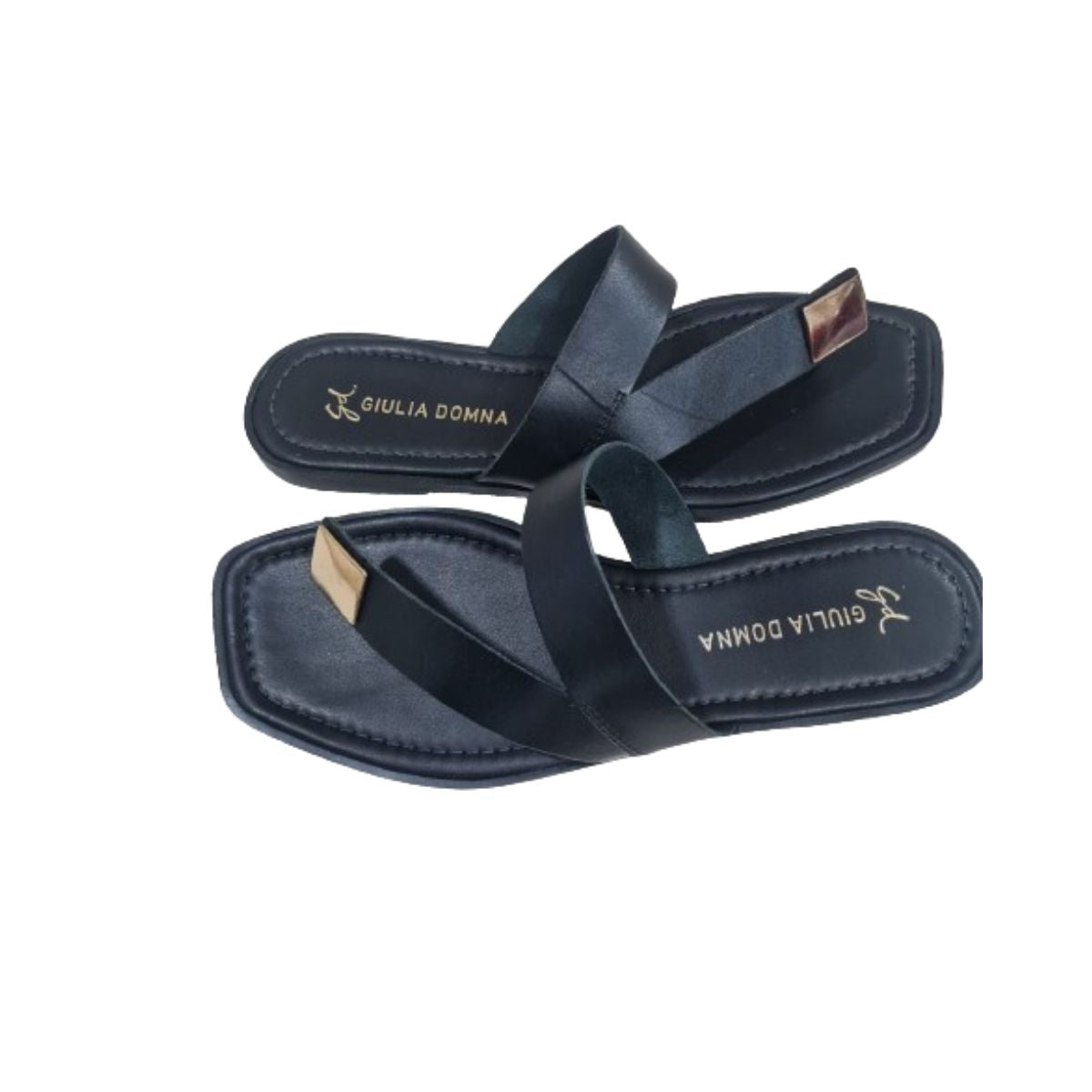 Chinelo Sandália Stone Preto Giulia Domna