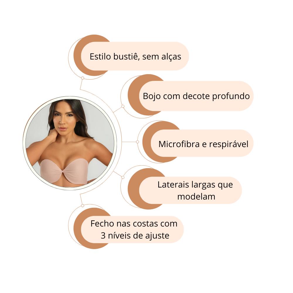 Sutiã Tomara que Caia sem Alças com franzido Nayane Rodrigues