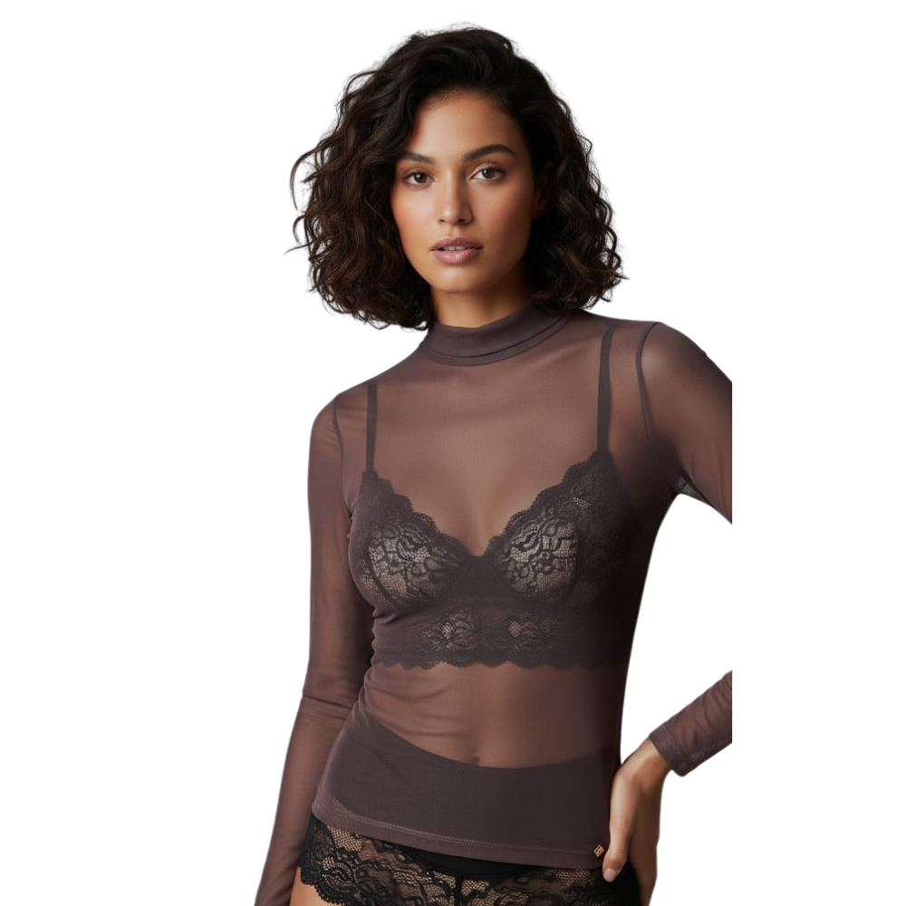 Blusa em Tule Feminina Transparência Elegante - Ilícito