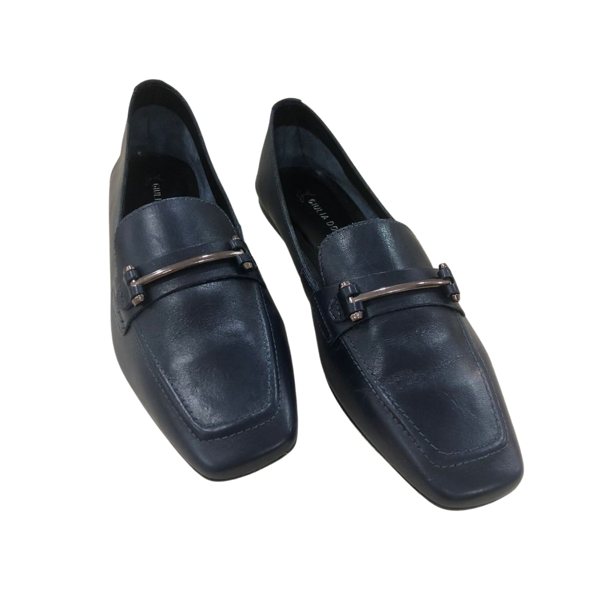 Sapatilha Atanado Stone Azul Marinho em Couro com Detalhe