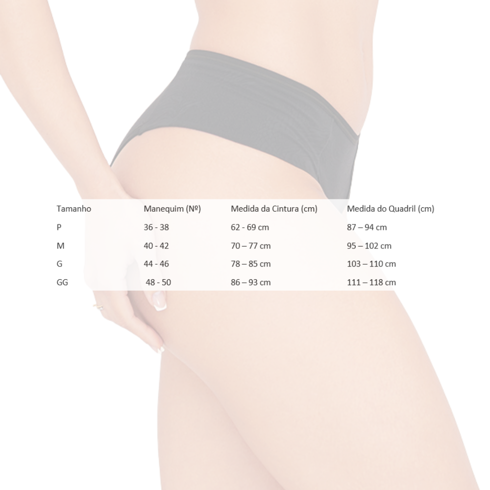 Calcinha Tanga Feminina Laterais Duplas com Textura e Forro 100% Algodão