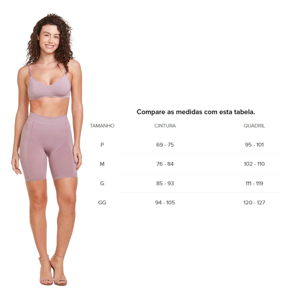 Bermuda Modeladora Cintura Média Levanta Bumbum