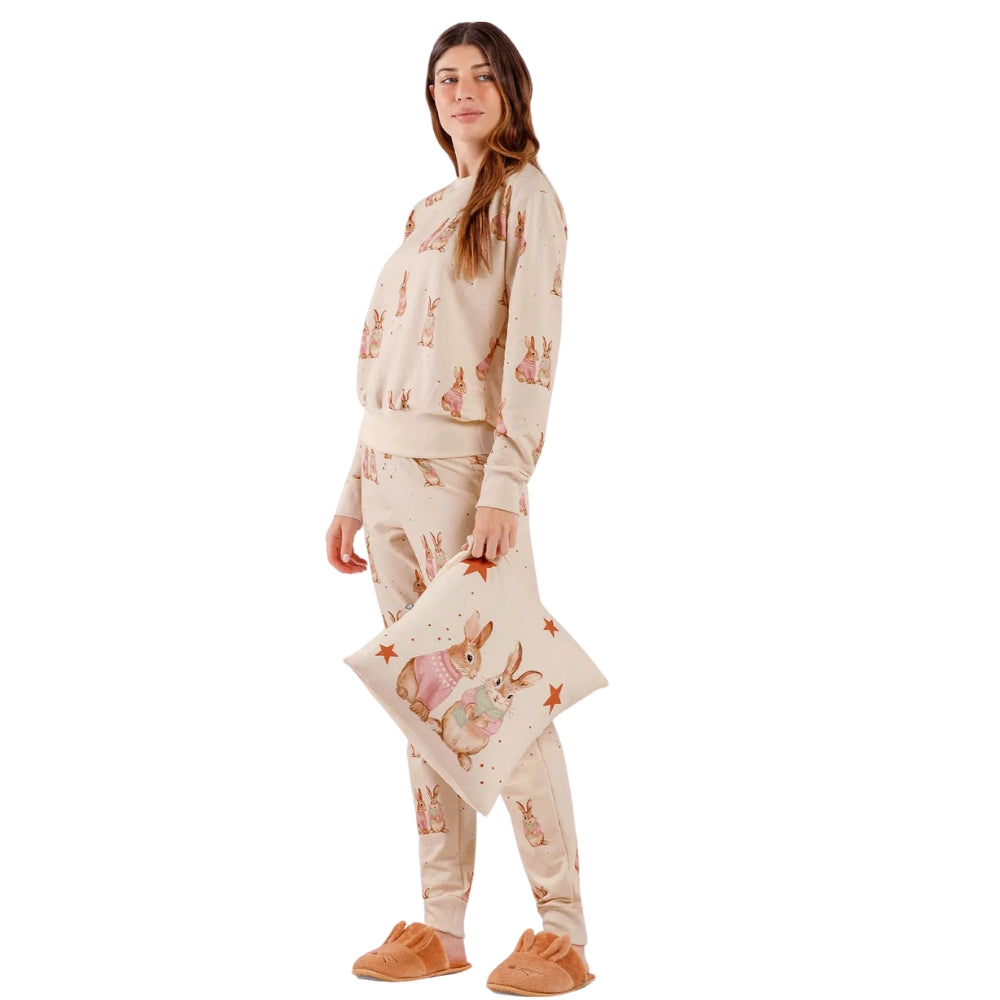 Pijama Feminino Manga Longa com Calça