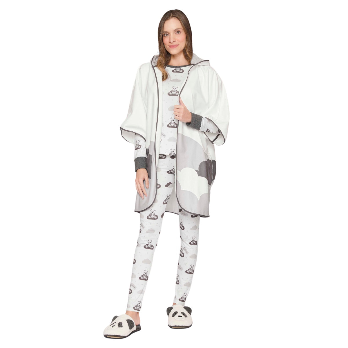 Capa em Plush Velvet com Capuz Forrado em Premium Flock