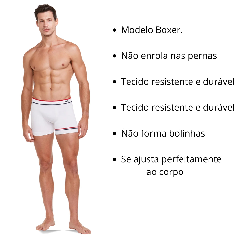 Cueca Boxer Microfibra Sem Costura não Enrola nas Pernas