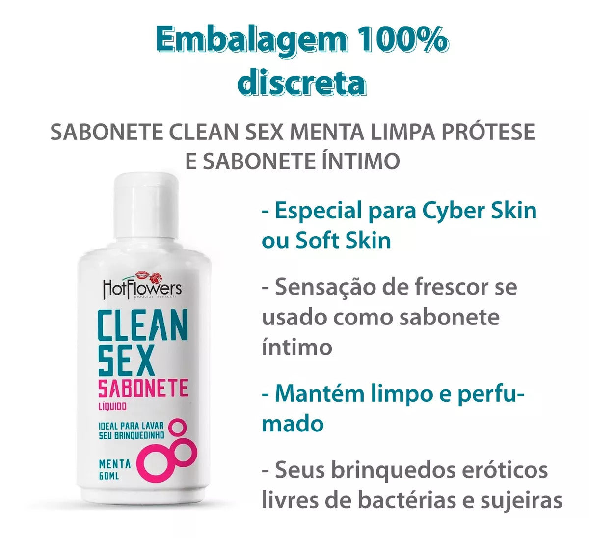 Sabonete Líquido Clean Sex Higienizador de Brinquedos Eróticos HotFlowers