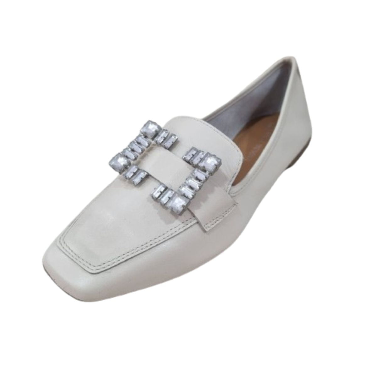 Sapatilha Atanado Monaco Off White com Detalhe em Pedras