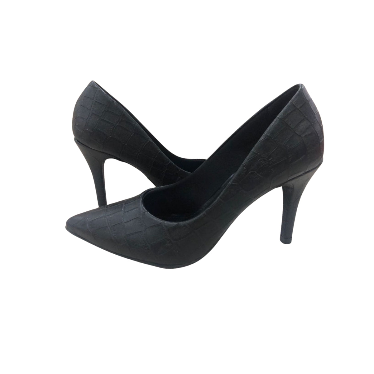 Salto Alto Scarpin Croco Gavial Vermelho